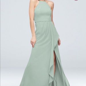 David’s Bridal High Neck Chiffon Bridesmaid Dress